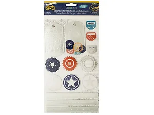 CG651 | Bulk Buys Foil-Accent Chipboard Stickers for Craft