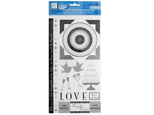 CG668 | Bulk Buys Charming Wedding Cardstock Stickers Set