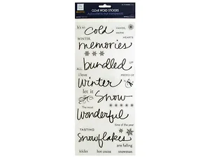 CG678 | Bulk Buys Charming Winter Themed Clear Word