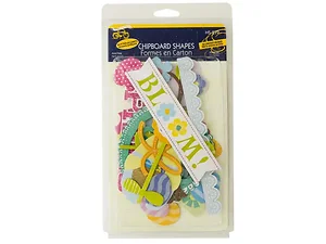 CG688 | Bulk Buys Glittery Spring Themed Chipboard Shapes