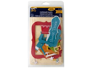 CG725 | Bulk Buys Glittery Sweet Times Chipboard Shapes Set