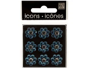 CG782 | Bulk Buys Blue Rhinestone Flower Stickers for