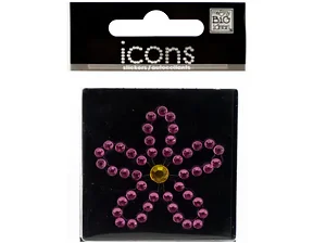 CG796 | Bulk Buys Sparkling Pink Flower Rhinestone Sticker