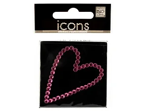 Bulk Buys Sparkling Pink Heart Rhinestone Stickers for