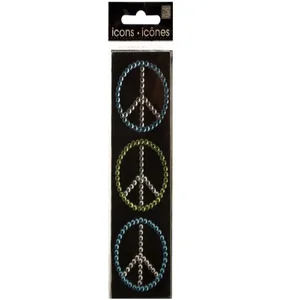 CG837 | Bulk Buys Bling Rhinestone Peace Sign Stickers