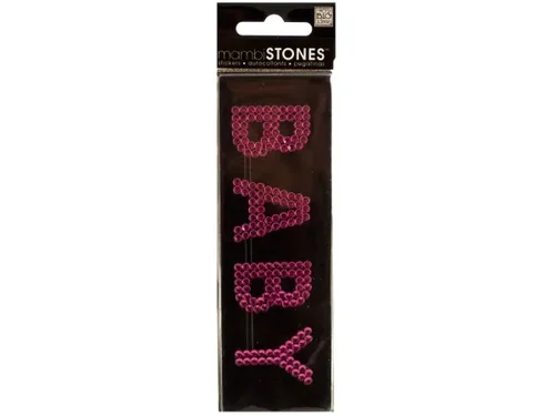 CG864 | Bulk Buys Bling 'Baby' Pink Rhinestone Decor Sticker