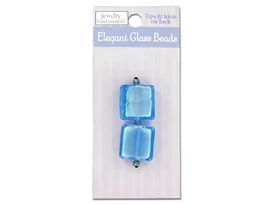 CN178 | Bulk Buys Elegant Large Square Blue Glass Beads