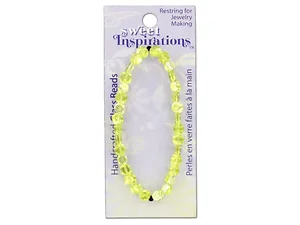 Bulk Buys Handcrafted Green Glass Disc Beads for Jewelry