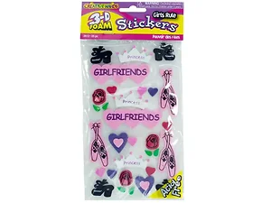 CN738 | Bulk Buys Girls Rule Colorful 3D Foam Stickers for