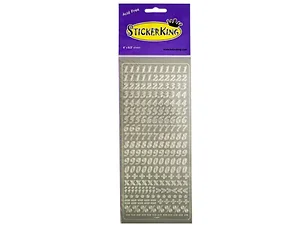 CH084 | Bulk Buys Elegant Silver Foil Numbers and Symbols