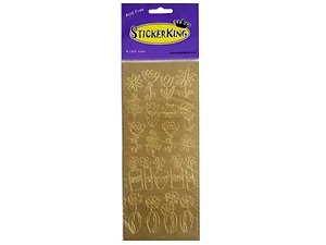CH096 | Bulk Buys Charming Gold Foil Flower Stickers for