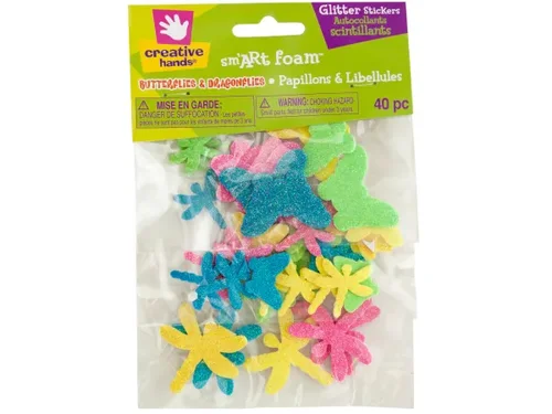 CH150 | Bulk Buys Glitter Foam Stickers: Butterflies &