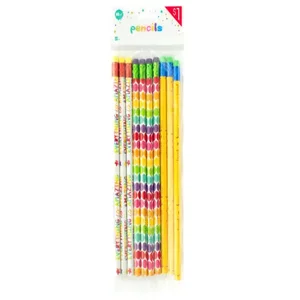 Bulk Buys Vibrant Patterned Pencils - 10-Piece Set for All