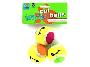 Tiny's Colorful Mini Tennis Balls for Cats - 3 Pack