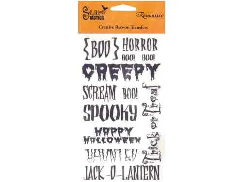 CN967 | Bulk Buys Halloween Black Phrase Rub-on Transfers