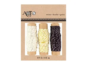 Bulk Buys Elegant Metallic Twine Set - 3 Spools in White &
