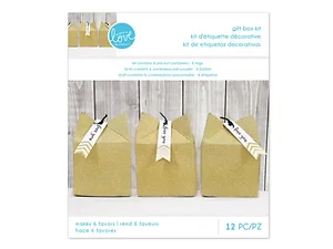 Bulk Buys Momenta Glitter Gift Box Kit - 12 Pieces in Gold