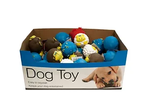Bulk Buys Fun Animal Character Dog Squeak Toys Display - 48