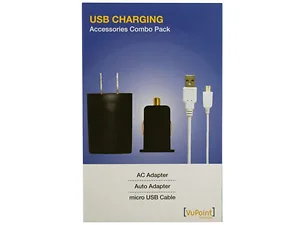 EC263 | Bulk Buys 3-Piece USB Charging Set with AC and Car