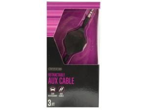 Bulk EC293 Black Retractable Auxiliary Cable