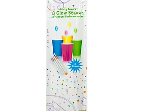 EL572 | Bulk Buys Colorful Glow Straws - 8-Piece Party Set
