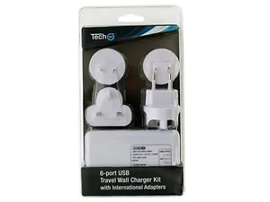 EL764 | Bulk Buys Universal 6-Port USB Wall Charger with