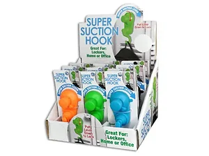 EL793 | Bulk Buys Super Suction Hook Display - Assorted