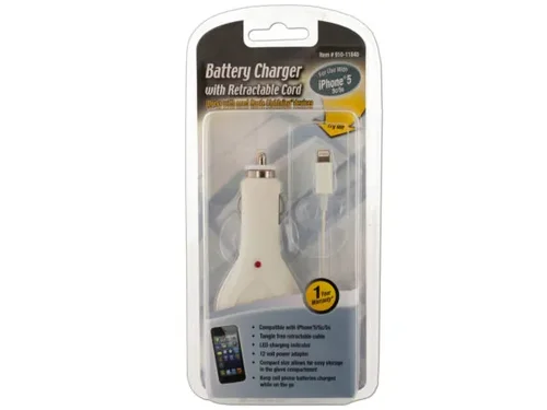 EL827 | Bulk Buys Compact White Car Charger for iPhone with