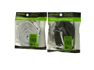 EN052 | Bulk Buys Durable 9ft Flat Charging Cord for iPhone