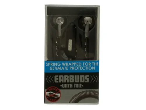 EN061 | Bulk Buys Compact Spring-Wrapped Stereo Earbuds