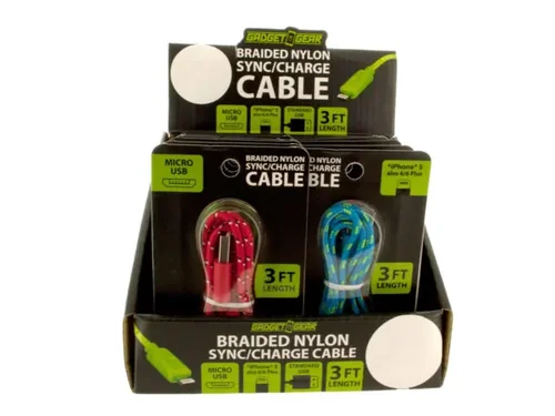 EN070 | Bulk Buys Durable Nylon Charging Cable Display with