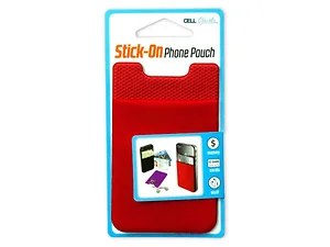 EN138 | Bulk Buys Flexible Card Holder for Phones - Red