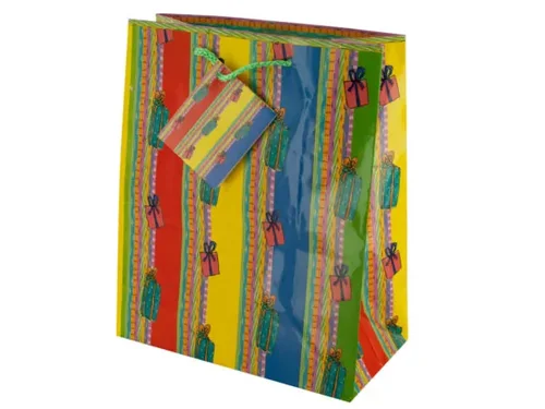 GB014 | Bulk Buys Glossy Multi-Color Birthday Gift Bag with