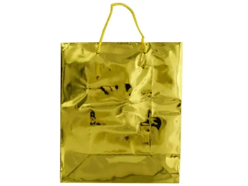 GB032 | Bulk Buys Elegant Medium Shiny Gold Gift Bag for