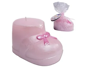 GC839 | Bulk Buys Pink Boot Candle 3.5x2.5 Inches - Cndl6291