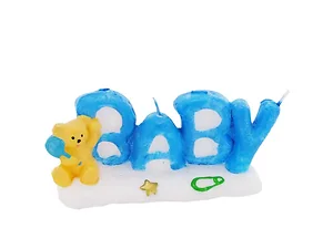 GC848 | Bulk Buys Adorable 4.5x2 Blue Baby Candle - Perfect