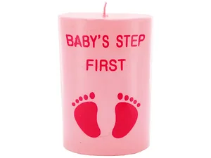 GC858 | Bulk Buys 4 Inch x 2.5 Inch Pink Footprint Candle