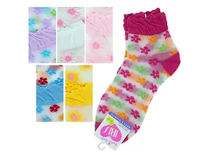 GH358 | Bulk Buys Colorful Mid Cut Socks with Floral Design