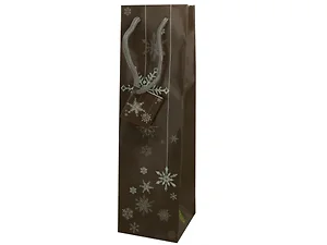Bulk Buys Elegant Holiday Wine Gift Bag with Snowflake