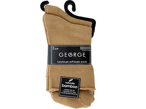 GH218 | Bulk Buys Tan Socks for Kids - 2 Pair Set, Size 4-8