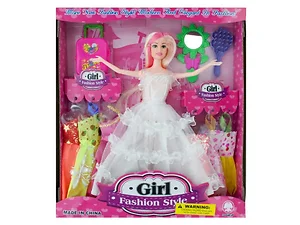GH383 | Bulk Buys Elegant Bride Fashion Doll with Dresses &