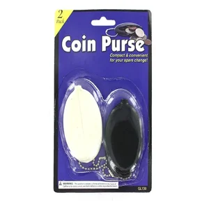 Bulk Buys Compact Rubber Coin Purses with Keychain - Set of