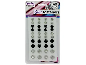 GL169 | Bulk Buys Assorted Metal Snap Fasteners - 40 Pack