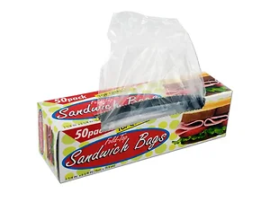 Bulk Buys Versatile Fold-Top Sandwich and Snack Bags - 50