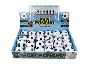 Bulk GH606 Soccer Ball Keychain Rain Poncho In Countertop Display