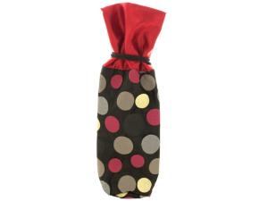 Bulk GH619 Red  Black Polka Dot Fabric Wine Bag