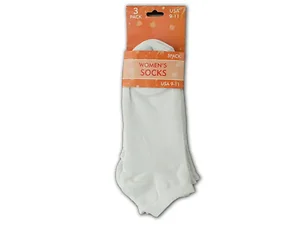 Bulk Buys Cozy Women's White Socks (3 Pair Pack)
