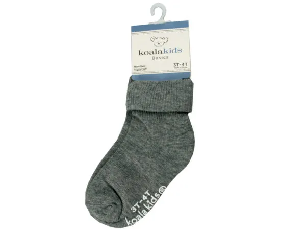 Bulk GH677 Koala Kids Basics Grey Baby Socks 3 - 4 Years Of Age