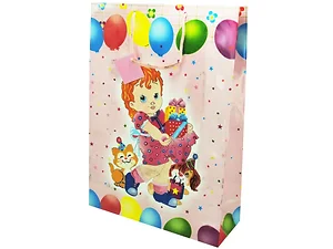 Bulk Buys Extra Large Birthday Gift Bag - Pink with Stars