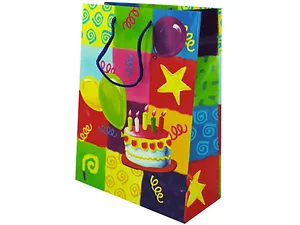 Bulk Buys Medium Birthday Gift Bag with Colorful Design